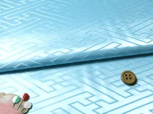 Jacquard Sayagata Pattern in Light Blue (Length) 1＝0.25yard