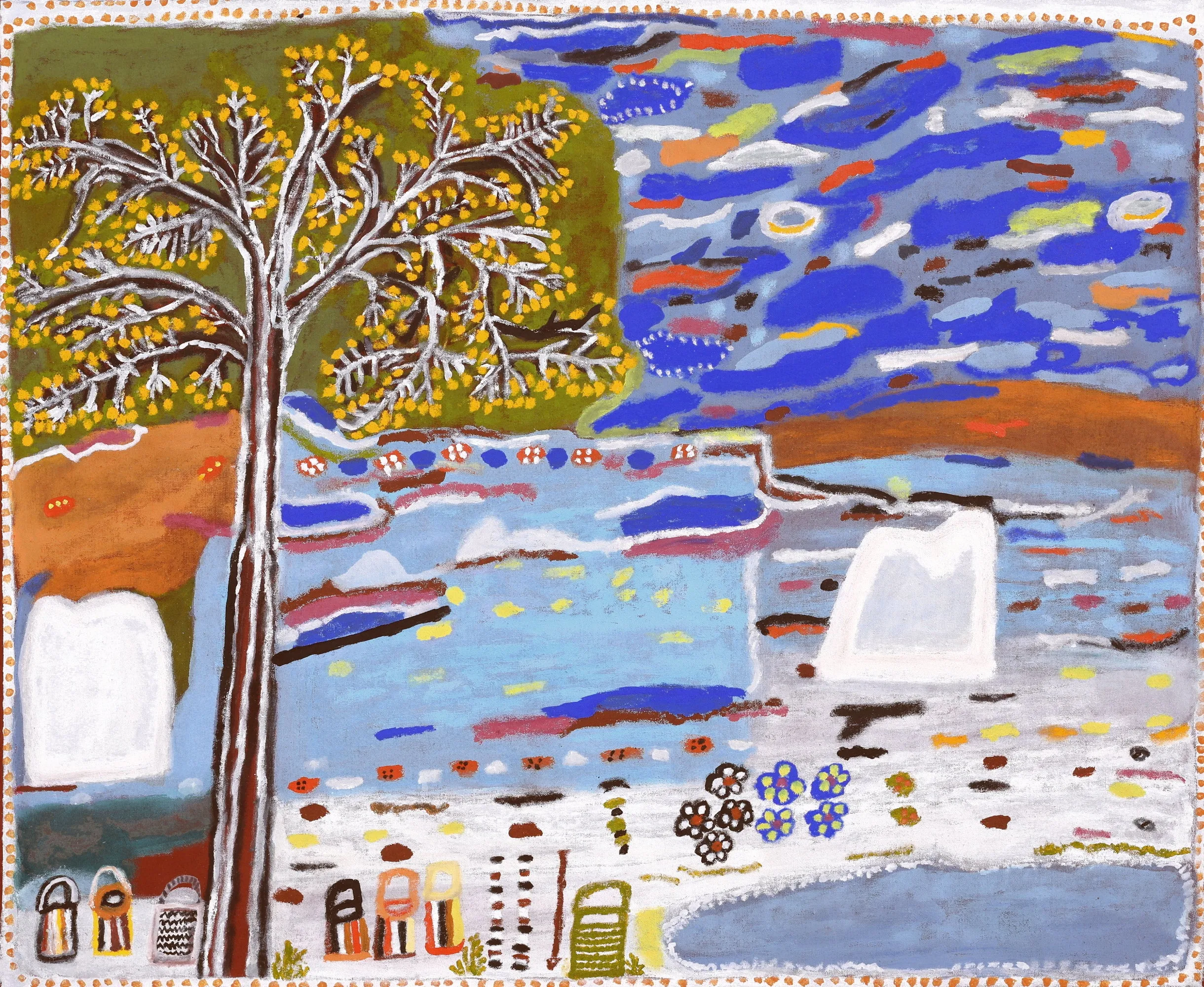 Janet Koongotema, Waangk Alke – Story Place, 120x100cm