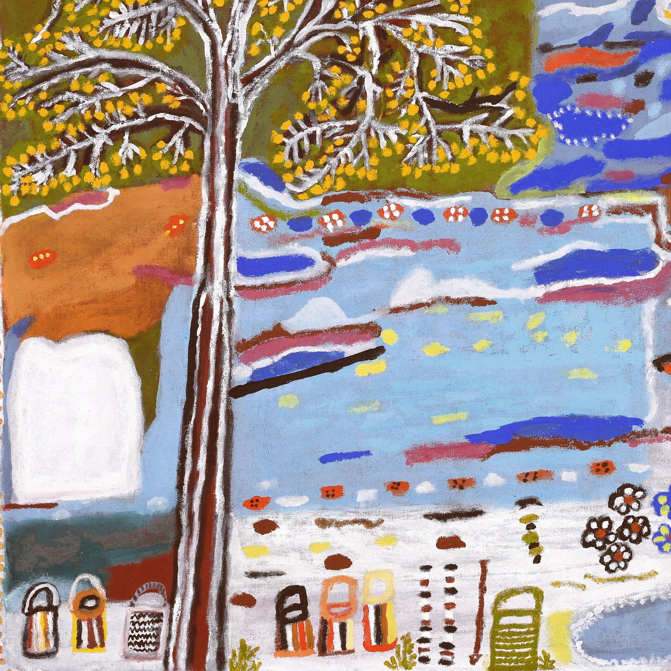 Janet Koongotema, Waangk Alke – Story Place, 120x100cm
