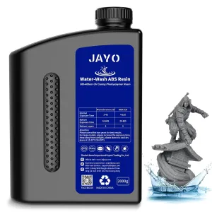 JAYO Water Washable ABS-Like 3D Printer Resin Dark Gray 2KG, High Toughness and Durability, Easy to Post-Process, Low Odor, 405nm UV Standard Rapid Photopolymer Resin for LCD/SLA 3D Printer