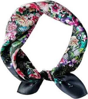 Jeelow 100% Silk Mulberry Scarf Small Square Scarves For Women Hair Bandana Neckerchief