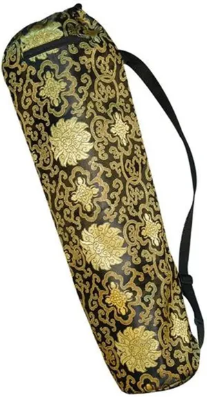 JFIT Printed Black Silk Yoga Mat Bag
