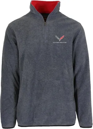 JH Design Men’s Chevy Corvette C7 Quarter Zip Fleece Sweatshirt 3 Colors