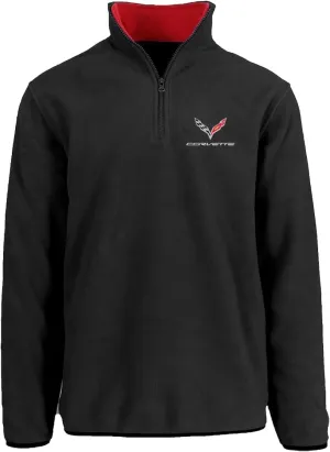 JH Design Men’s Chevy Corvette C7 Quarter Zip Fleece Sweatshirt 3 Colors