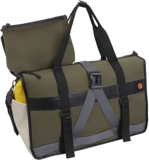 Joan & David 20 Inch Sport Nylon Weekender Travel Duffle Bag with Mesh Organizer Pockets (Olive/Multi)