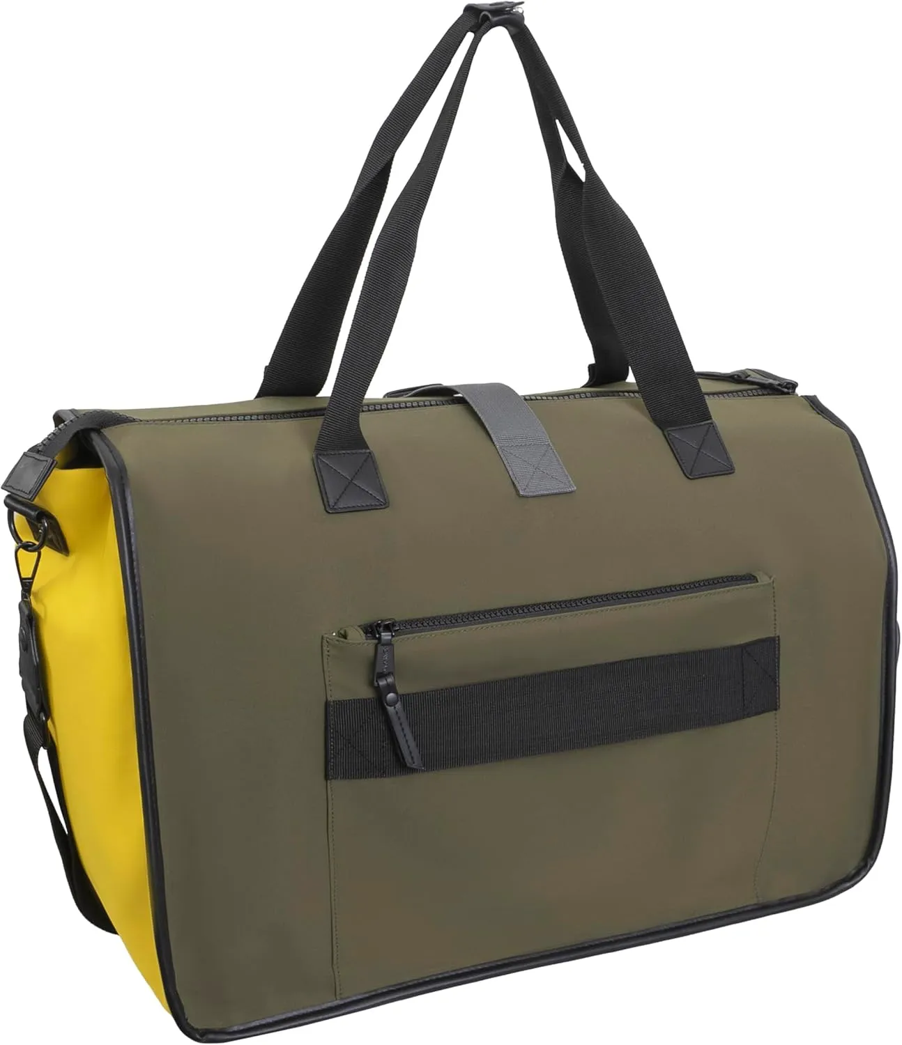 Joan & David 20 Inch Sport Nylon Weekender Travel Duffle Bag with Mesh Organizer Pockets (Olive/Multi)