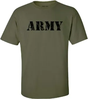 Joe's USA Vintage Army Logo T-Shirts, Regular Big and Tall Sizes