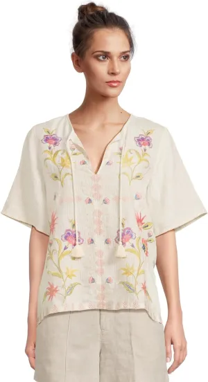 Johnny Was Women's Ruffle Sleeve Field Blouse