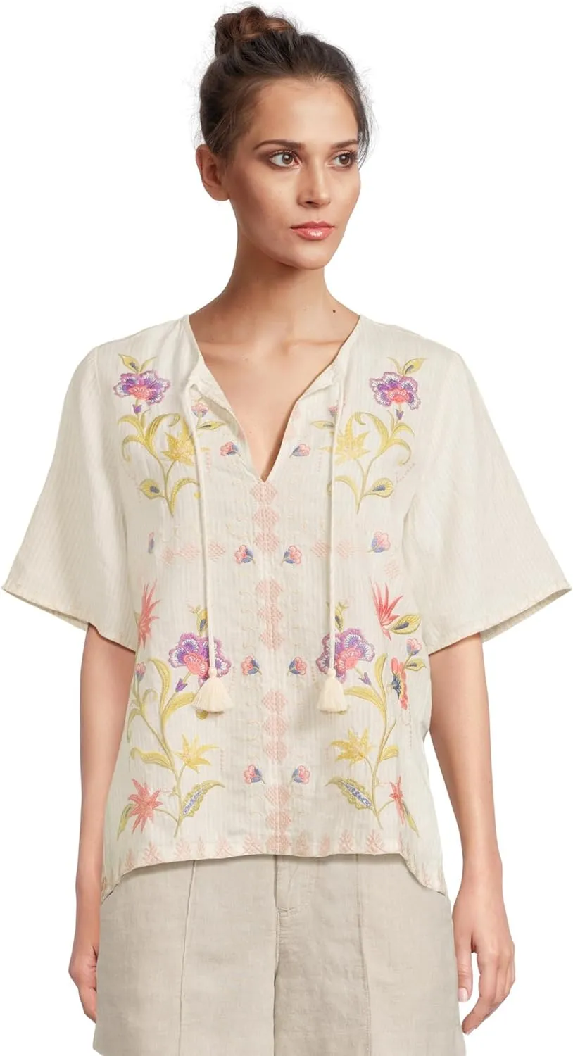 Johnny Was Women's Ruffle Sleeve Field Blouse