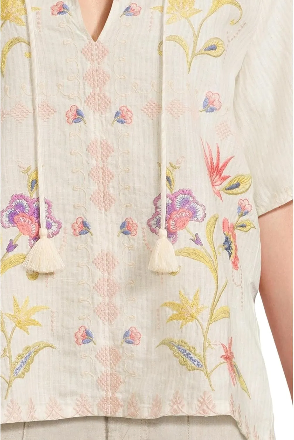 Johnny Was Women's Ruffle Sleeve Field Blouse