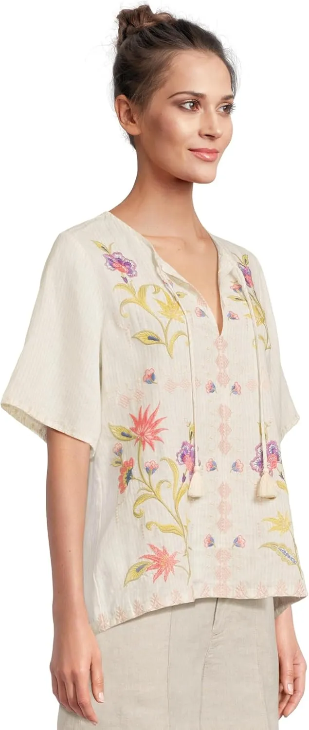 Johnny Was Women's Ruffle Sleeve Field Blouse