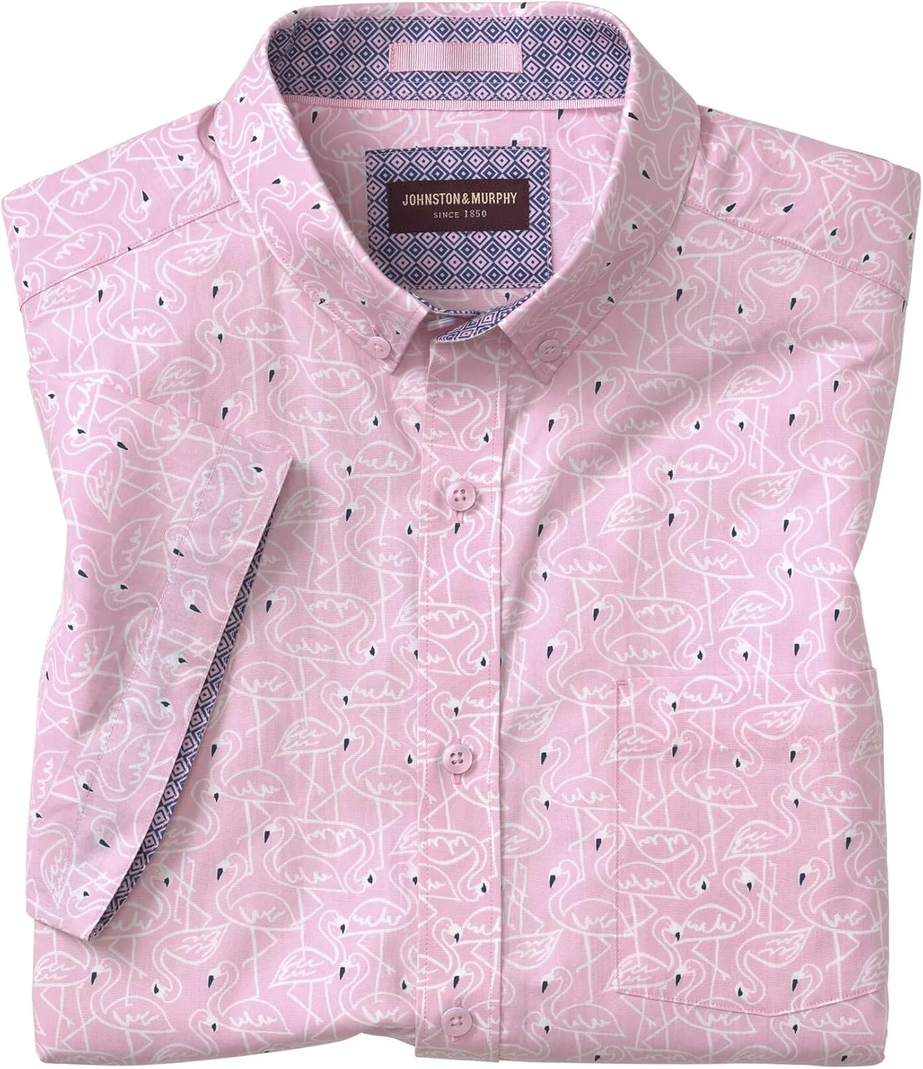 Johnston & Murphy Men's Printed Cotton Short-Sleeve