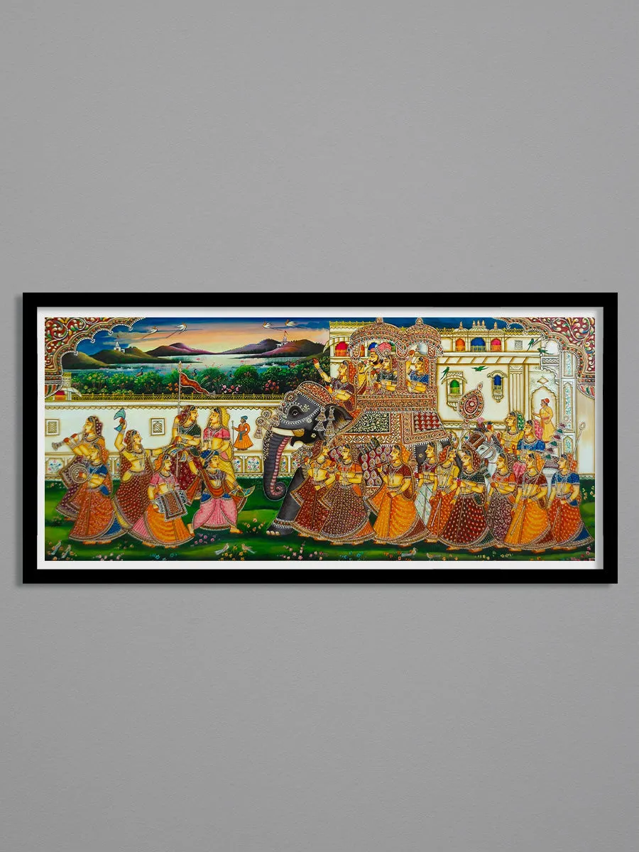 Journey into the Kaleidoscope: Marriage Procession Usta Miniature by Pankaj Kumar