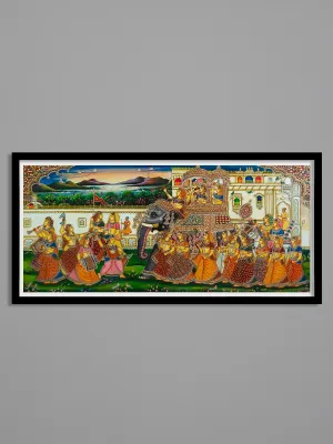 Journey into the Kaleidoscope: Marriage Procession Usta Miniature by Pankaj Kumar