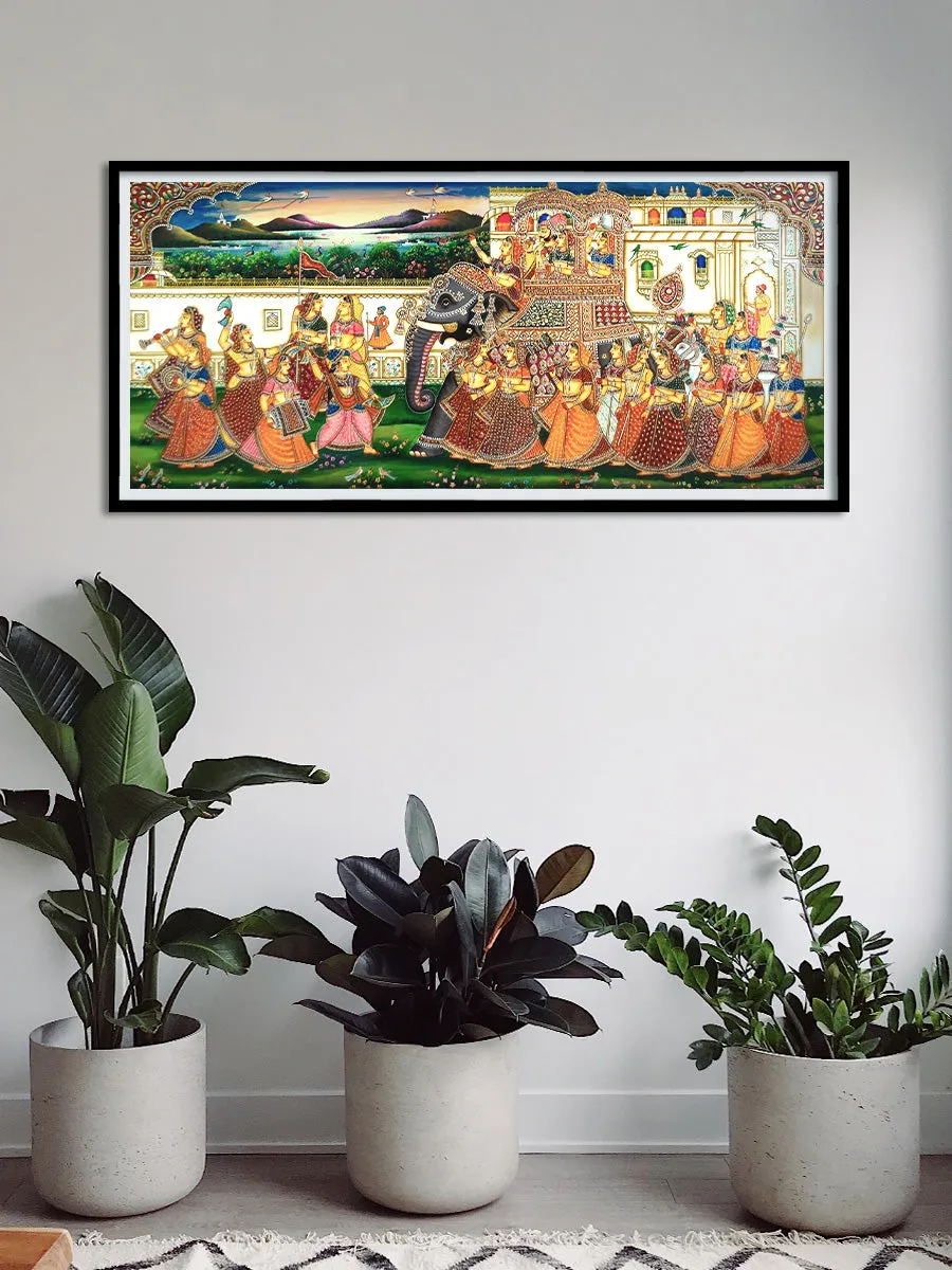 Journey into the Kaleidoscope: Marriage Procession Usta Miniature by Pankaj Kumar