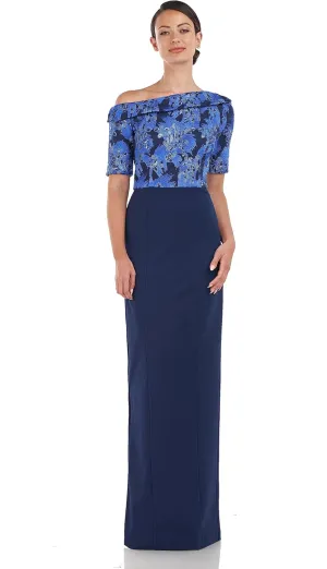 JS Collections Women's Zola Asymmetric Collar Gown