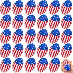 Junkin 30 Pcs 4th of July Mini Football Party Favors 3.54 Inch Mini Foam Footballs Patriotic Sports Stress Balls American Flag Soft Ball for Football Party Supplies and Independence Day Decorations