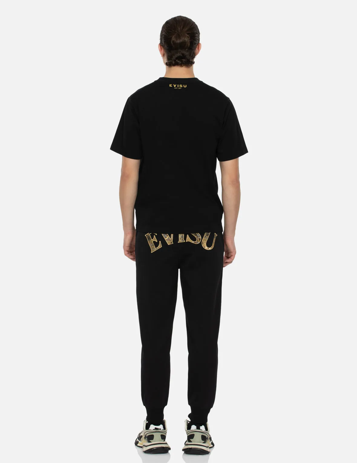 Kamon and Logo Foil Print Regular Fit T-shirt