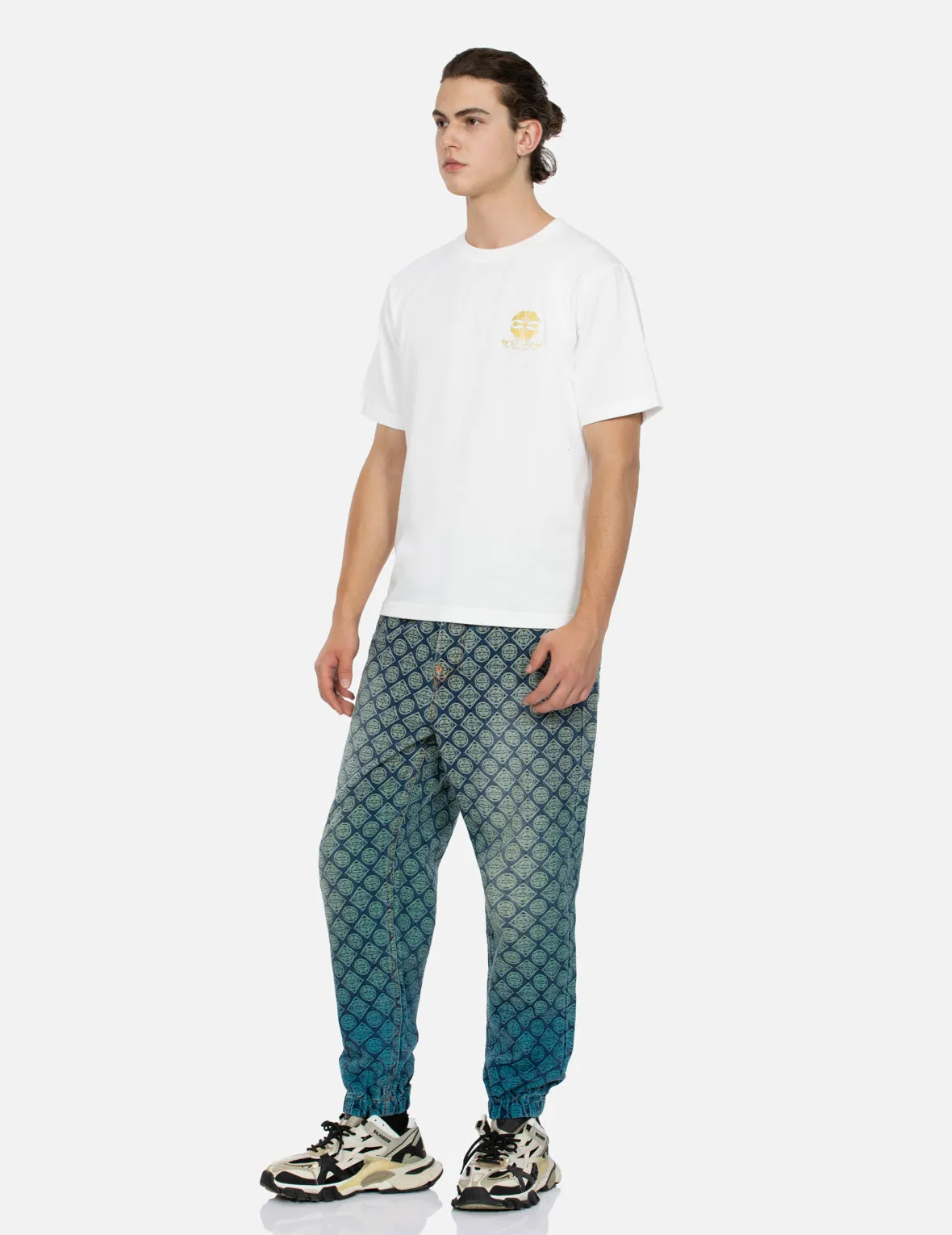 Kamon and Logo Foil Print Regular Fit T-shirt
