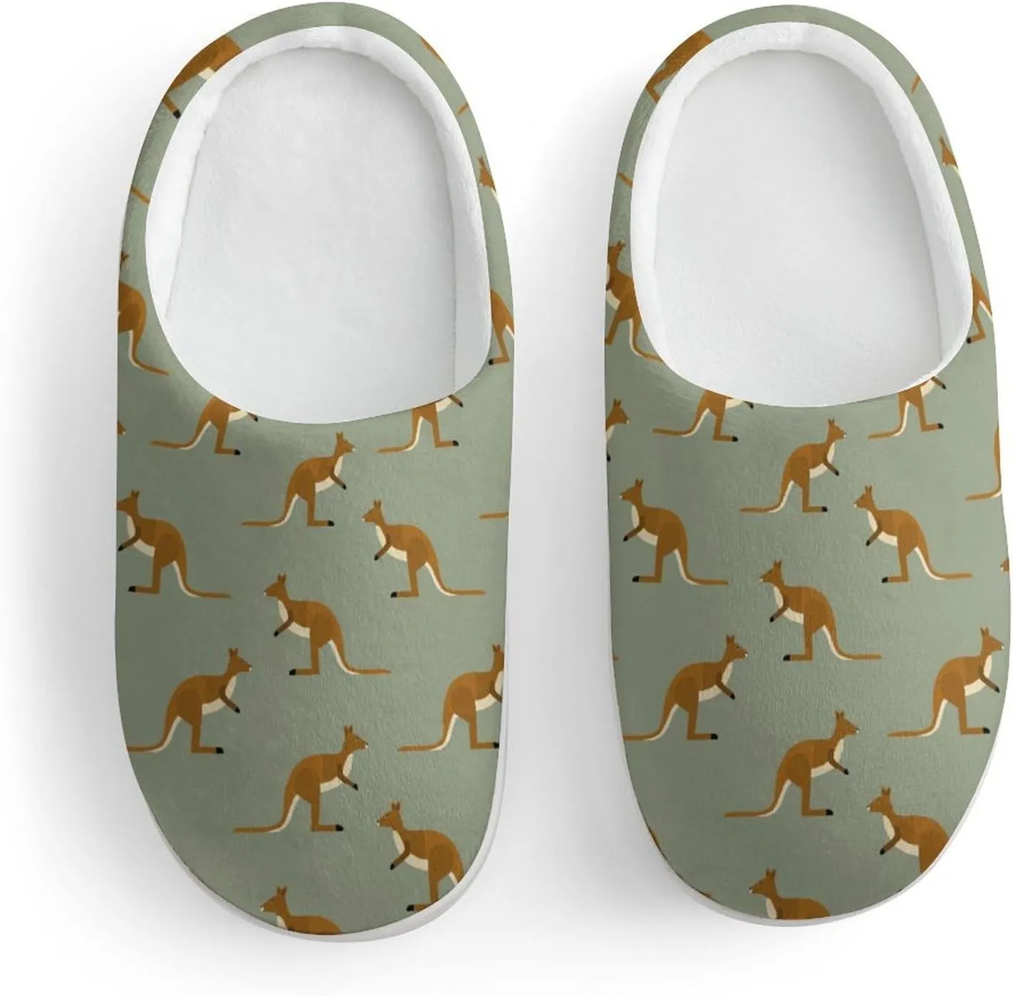 Kangaroo Animal Print Print Slippers for Boys Girls Home Cotton Slippers Non-Slip Warm Little Kids Slippers