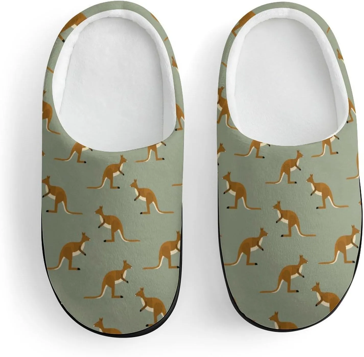 Kangaroo Animal Print Print Slippers for Boys Girls Home Cotton Slippers Non-Slip Warm Little Kids Slippers