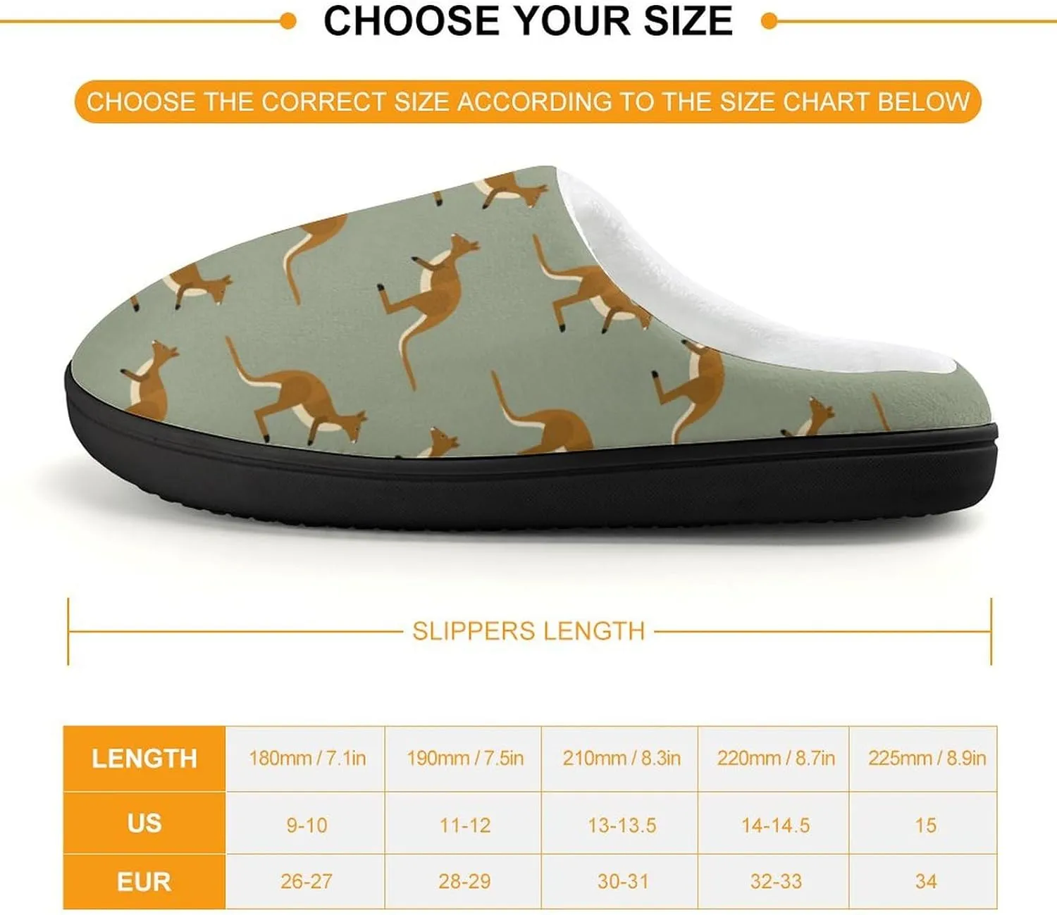 Kangaroo Animal Print Print Slippers for Boys Girls Home Cotton Slippers Non-Slip Warm Little Kids Slippers