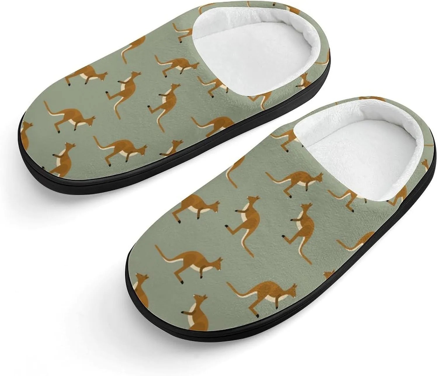 Kangaroo Animal Print Print Slippers for Boys Girls Home Cotton Slippers Non-Slip Warm Little Kids Slippers