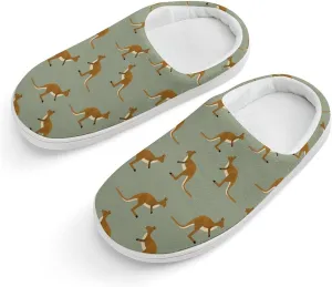 Kangaroo Animal Print Print Slippers for Boys Girls Home Cotton Slippers Non-Slip Warm Little Kids Slippers
