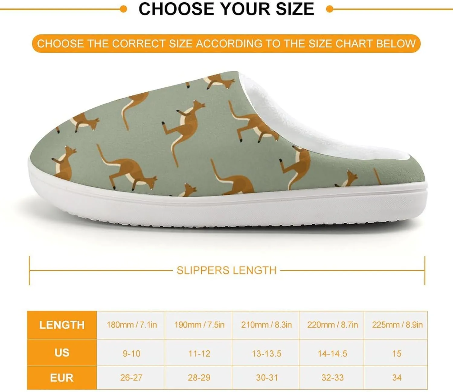 Kangaroo Animal Print Print Slippers for Boys Girls Home Cotton Slippers Non-Slip Warm Little Kids Slippers