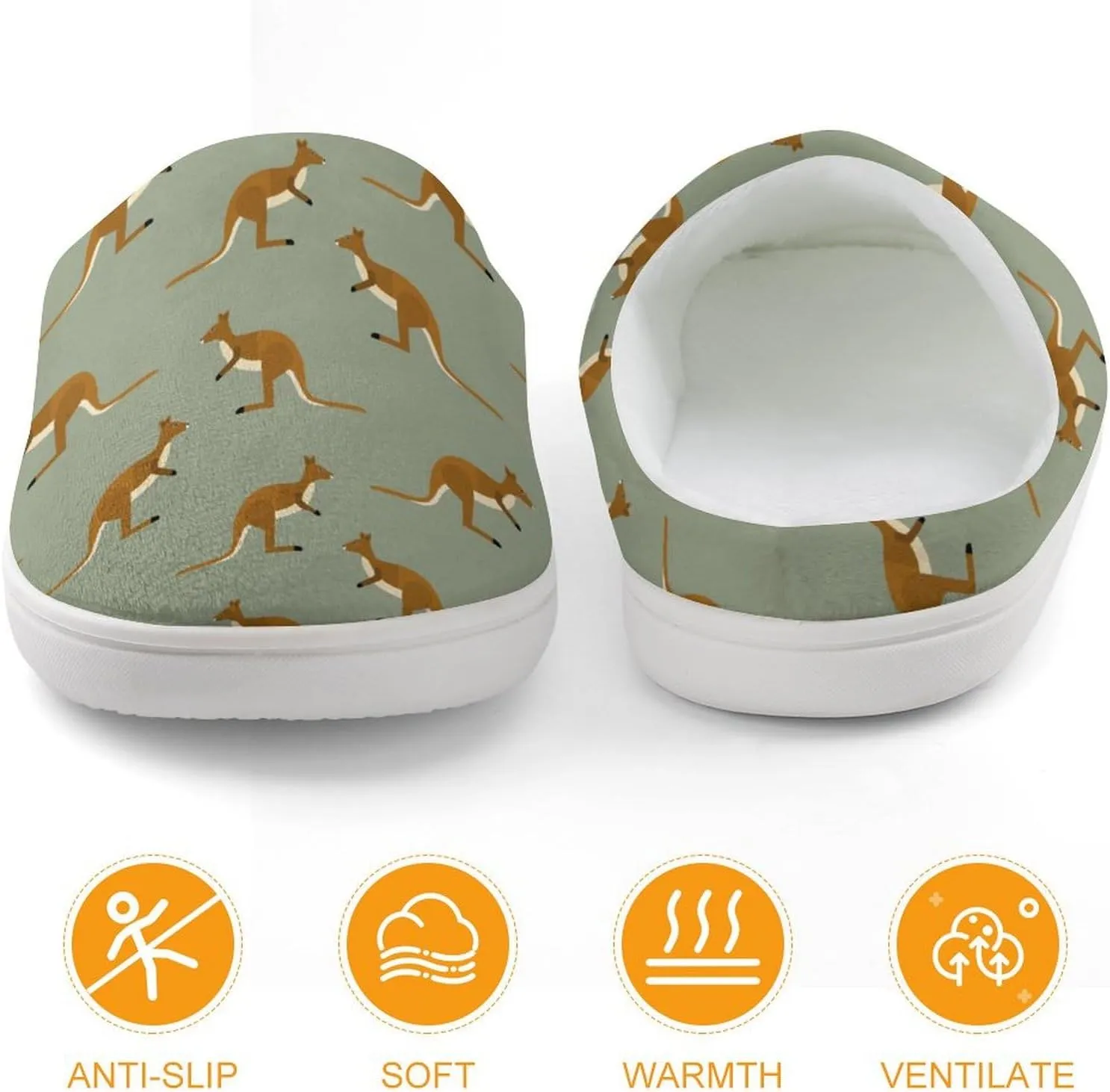 Kangaroo Animal Print Print Slippers for Boys Girls Home Cotton Slippers Non-Slip Warm Little Kids Slippers
