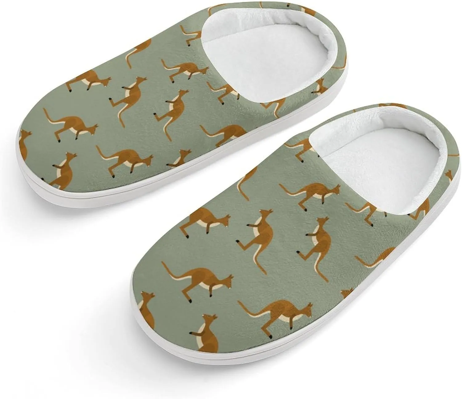 Kangaroo Animal Print Print Slippers for Boys Girls Home Cotton Slippers Non-Slip Warm Little Kids Slippers