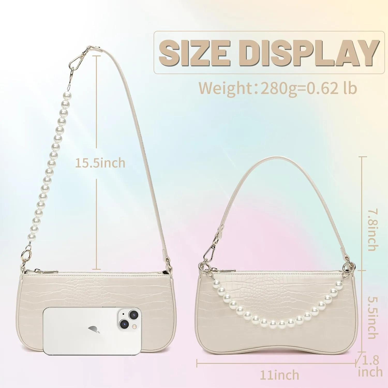 Keyli Small Shoulder Bag for Women Simple Leather Handbags Trendy Clutch Hobo Purse