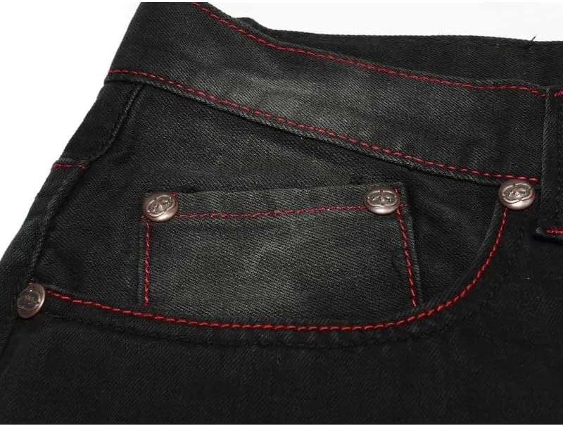Kinghua Baggy Jean Shorts for Men Casual Loose Fit Hip Hop Denim Shorts