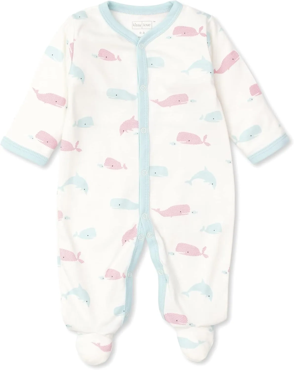 Kissy Kissy Love - Whales Print Footie