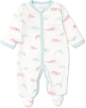 Kissy Kissy Love - Whales Print Footie