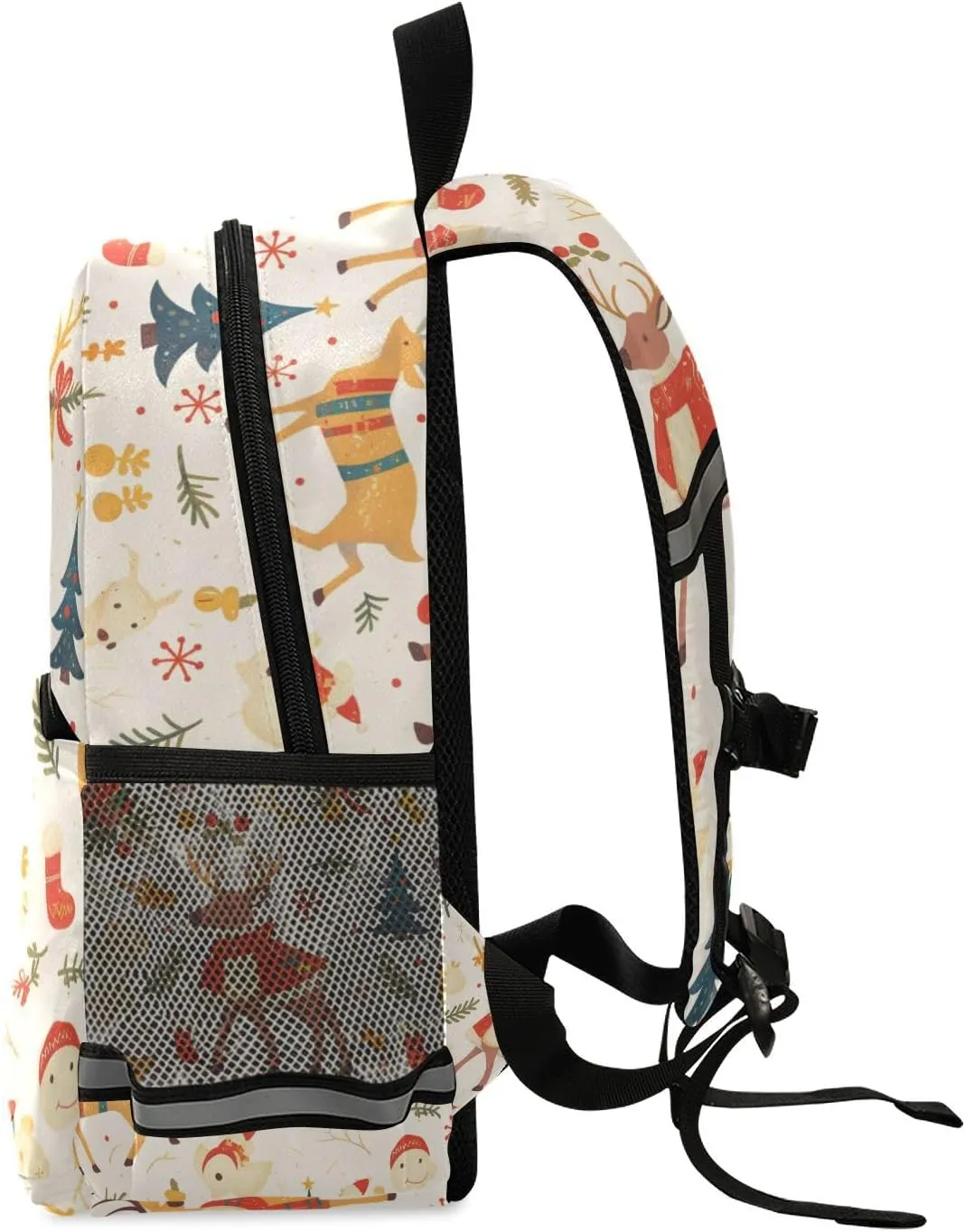 KLL Mini Preschool Backpack Christmas Pattern Reindeer Mini Travel Bookbag for Primary School