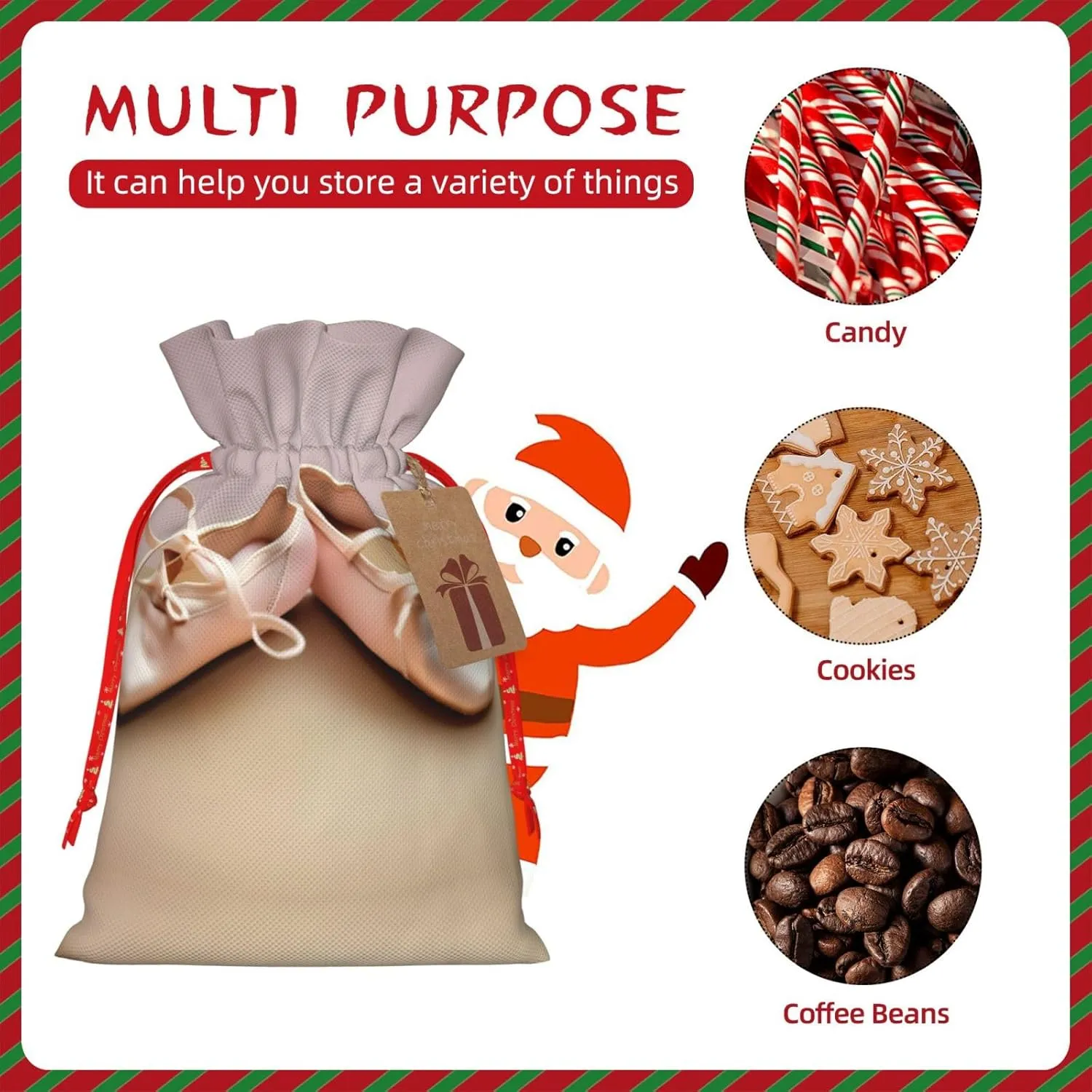 KOPUUYRD Ballet Shoes Print Holiday Gift Bags Reusable Gift Bags,Bulk Gift Bags,Stylish Gift Bags For All Occasions
