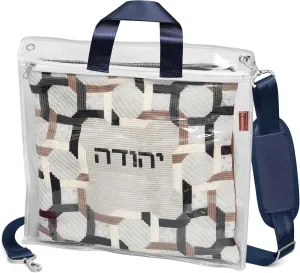 Kuracha Protector – Tefillin & Tallit Bag Carrier | Durable & Elegant Judaica Storage, Plastic Carrier with Handle & Shoulder Strap, Navy Gold