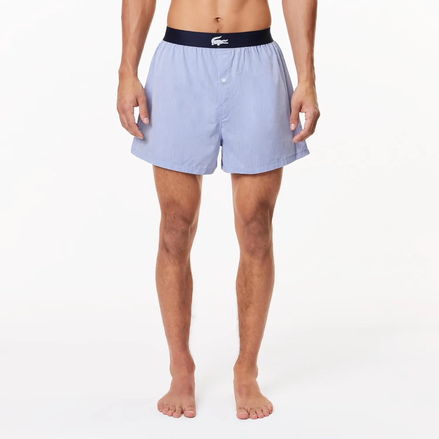 Lacoste Men's 100% Cotton Lacoste Diagonal Print Boxers, 3-Pack