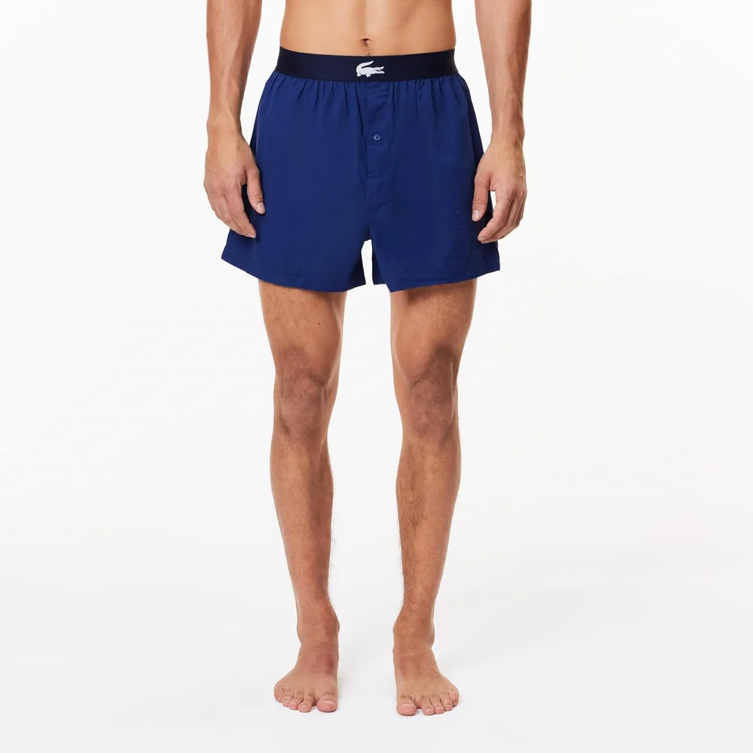 Lacoste Men's 100% Cotton Lacoste Diagonal Print Boxers, 3-Pack