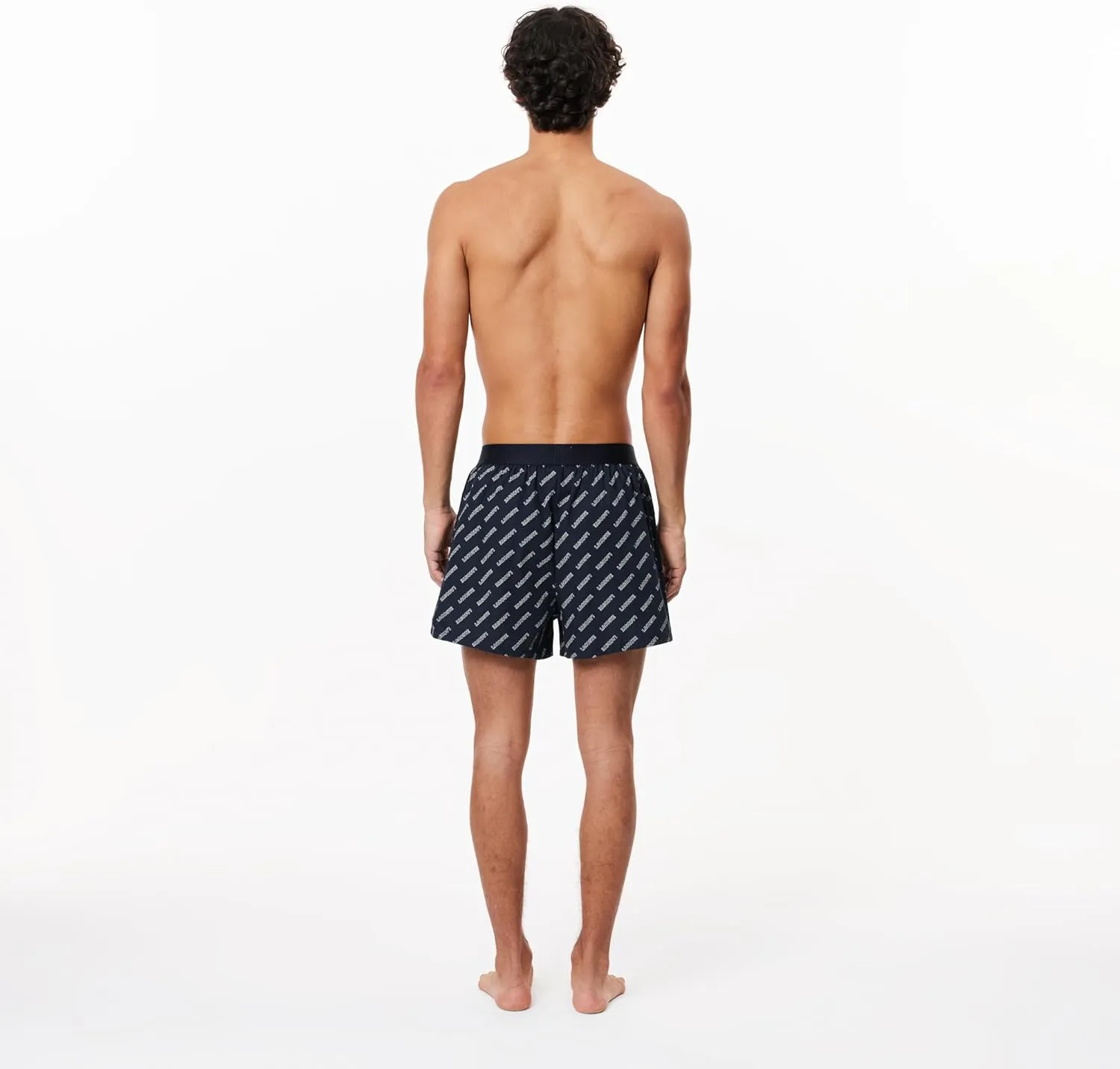 Lacoste Men's 100% Cotton Lacoste Diagonal Print Boxers, 3-Pack