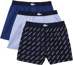 Lacoste Men's 100% Cotton Lacoste Diagonal Print Boxers, 3-Pack