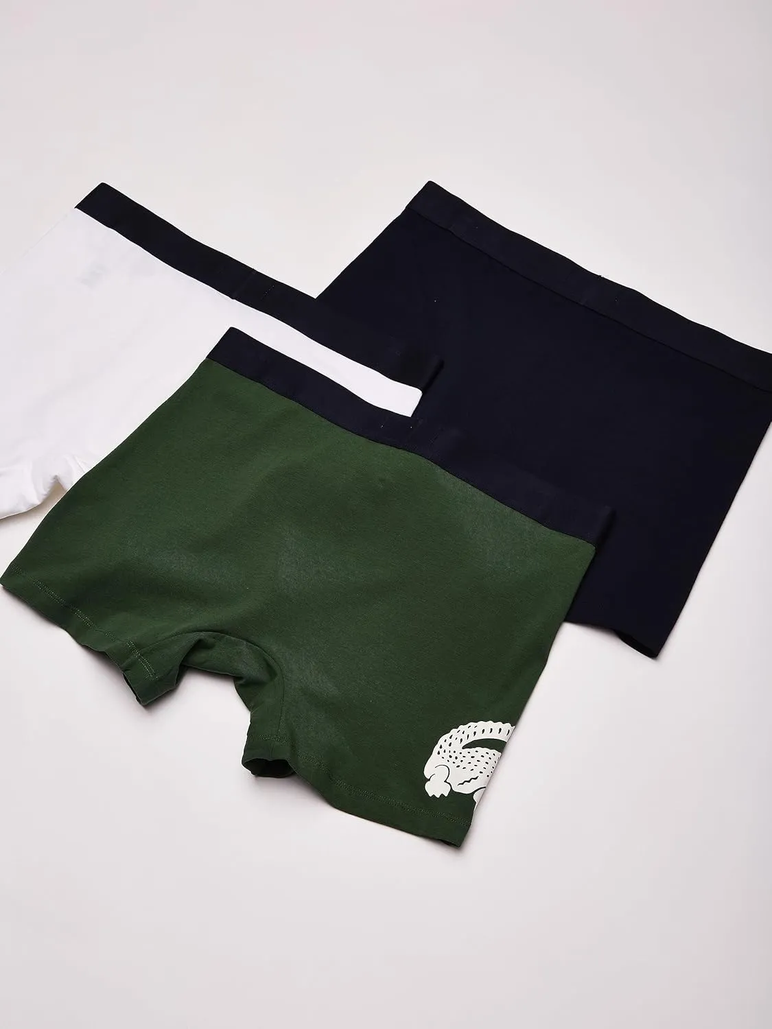 Lacoste Men's Cotton Stretch Big Croc Print Boxer Briefs, 3-Pack