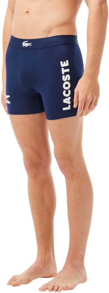 Lacoste Men's Cotton Stretch Big Croc Print Boxer Briefs, 3-Pack