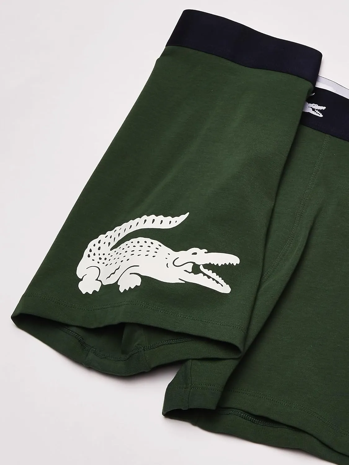 Lacoste Men's Cotton Stretch Big Croc Print Boxer Briefs, 3-Pack