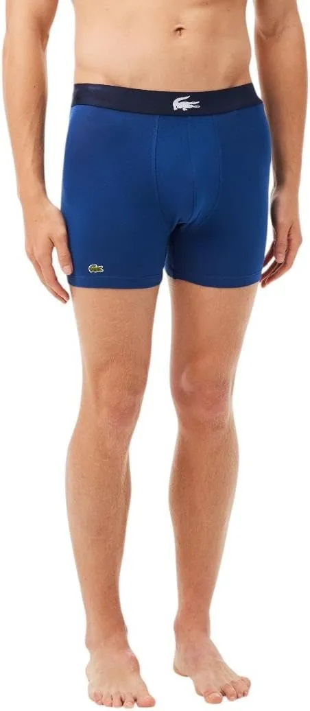 Lacoste Men's Cotton Stretch Big Croc Print Boxer Briefs, 3-Pack
