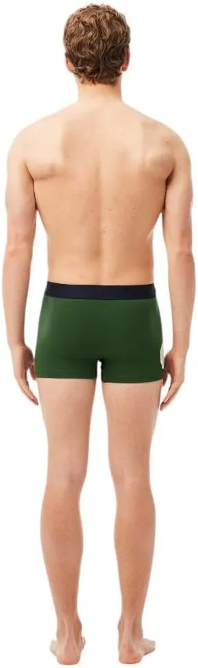 Lacoste Men's Cotton Stretch Big Croc Print Trunks, 3-Pack