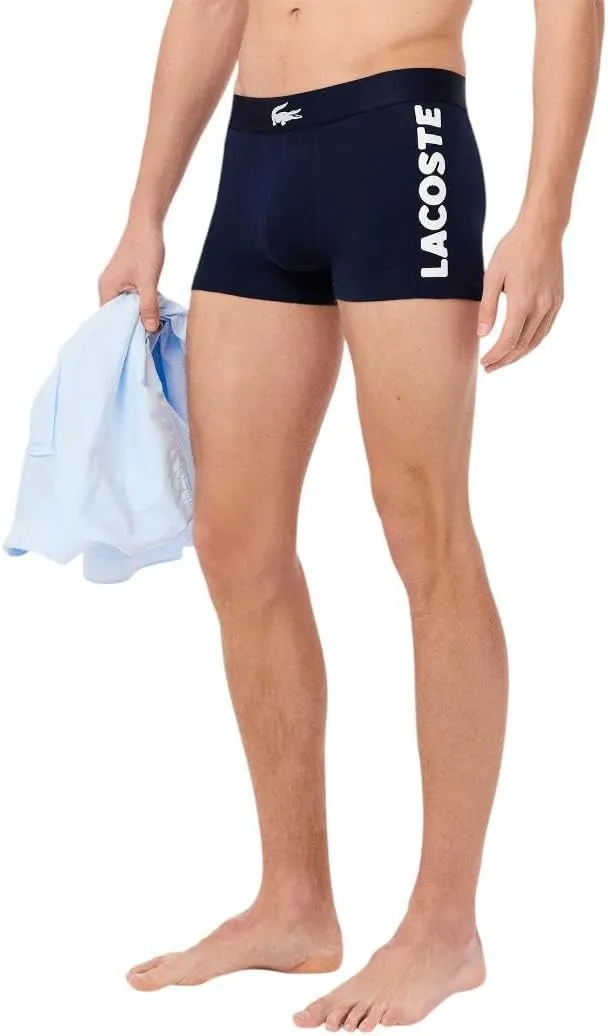 Lacoste Men's Cotton Stretch Big Croc Print Trunks, 3-Pack