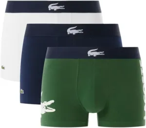 Lacoste Men's Cotton Stretch Big Croc Print Trunks, 3-Pack