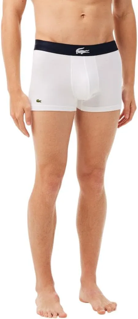 Lacoste Men's Cotton Stretch Big Croc Print Trunks, 3-Pack